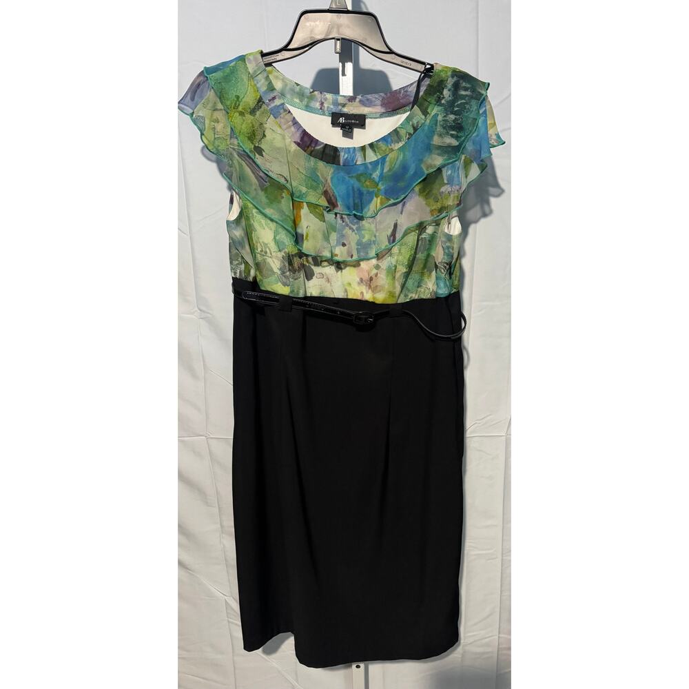 AB Studio Shades of Blue and Green Dress Size 12